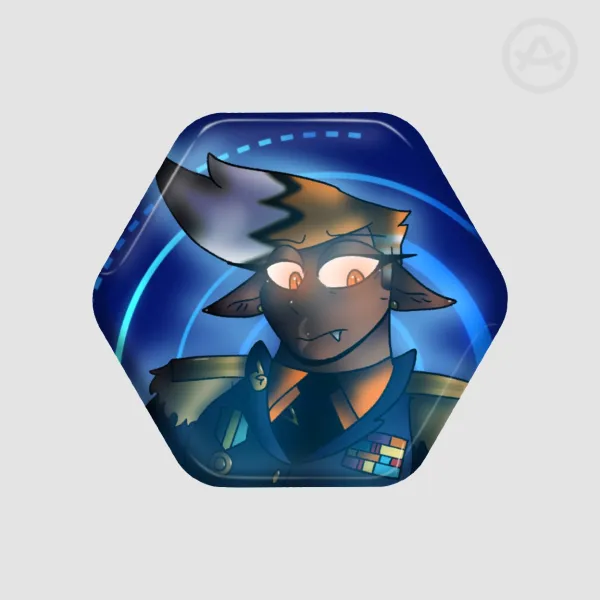 Ok Ko Rewrite AU Foxtail Hexagon Glitter Holographic Badges