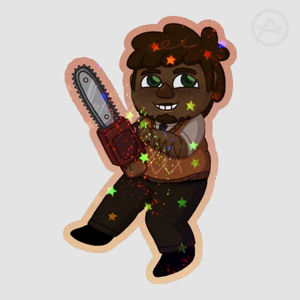 Cookie Masterson Chainsaw Holographic Sticker