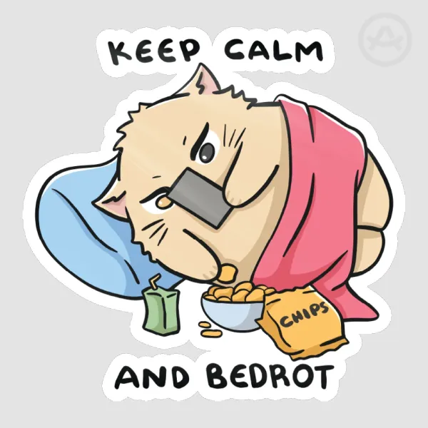 404 the cat [ OC ] - Keep calm and bedrot Sticker