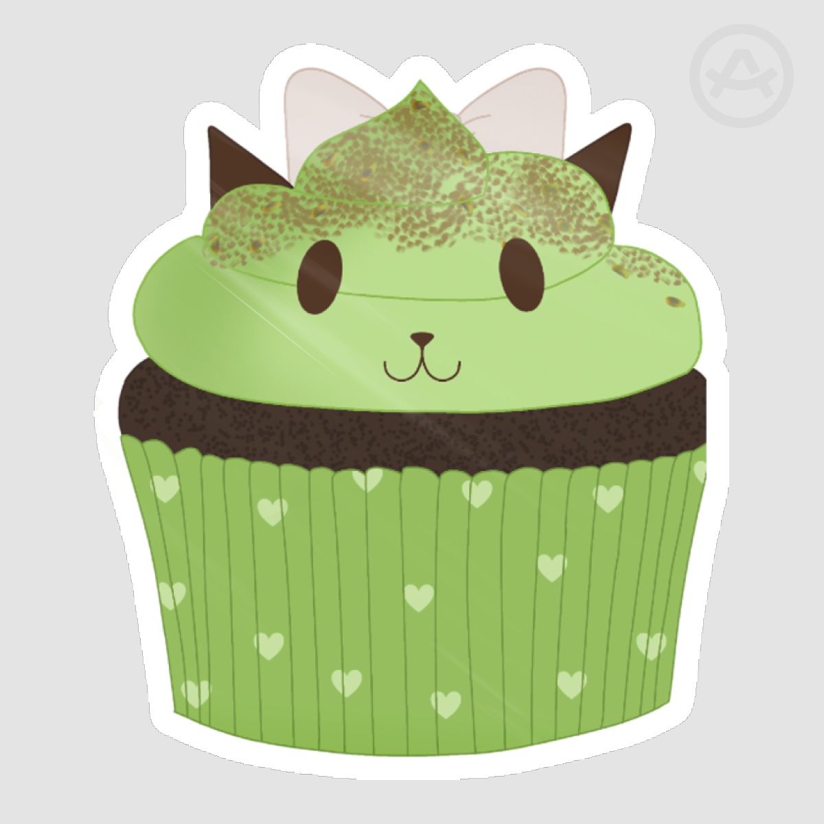 Doki Doki Literature Club Monika cupcake die cut sticker