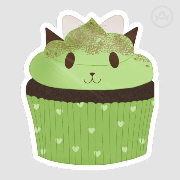 Doki Doki Literature Club Monika cupcake die cut sticker