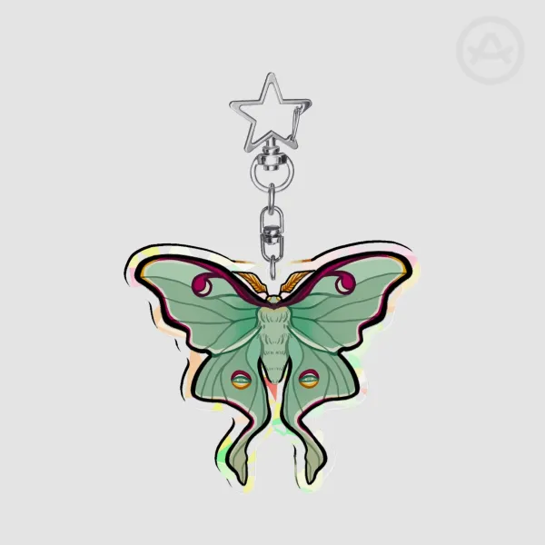 Luna Moth - Broken Glass Acrylic Keychain