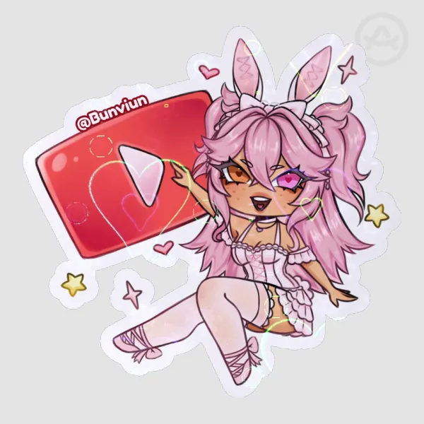 Bunviun Holographic Hearts Sticker *RDC EXCLUSIVE*