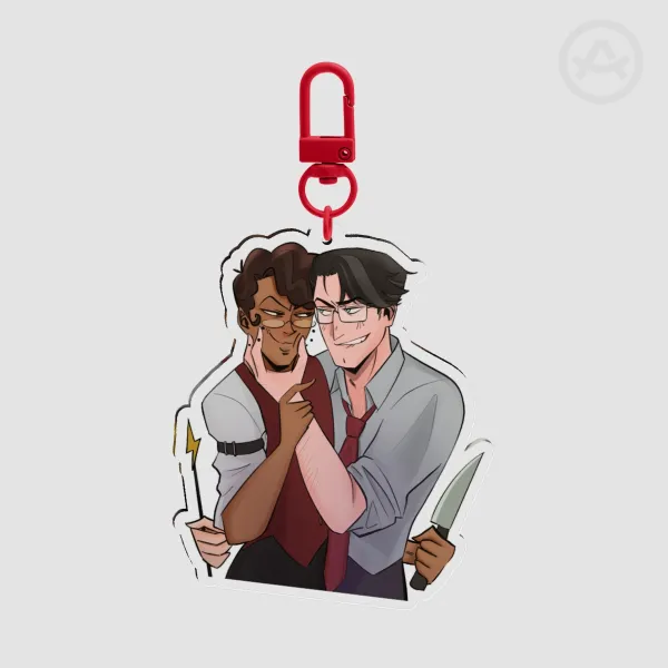 Murdermedia acrylic keychain Alastor x Vox shadowmedia