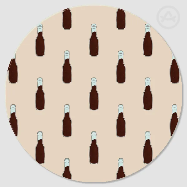 Soda Round Wood Coaster