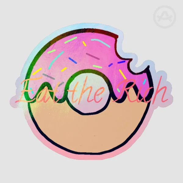 Eat the rich Donut Colored Edge Die Cut Stickers