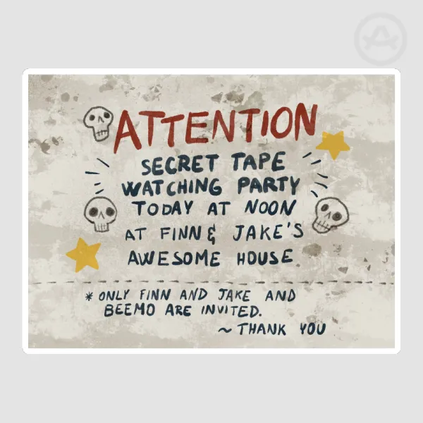 Adventure Time Secret Party Sticker