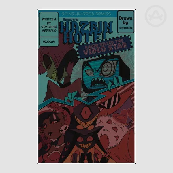 Hazbin Hotel Vintage Comic Cover 2 Die Cut Sticker