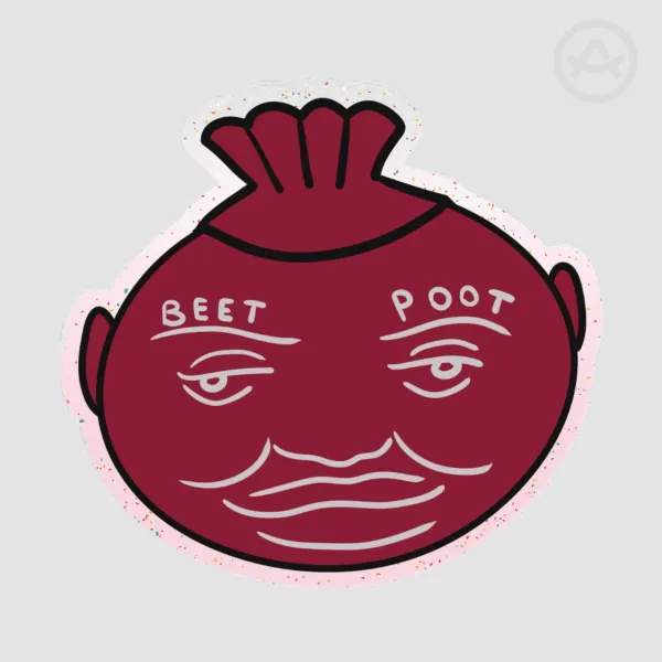 Glitter Beet Poot Acrylic Pins