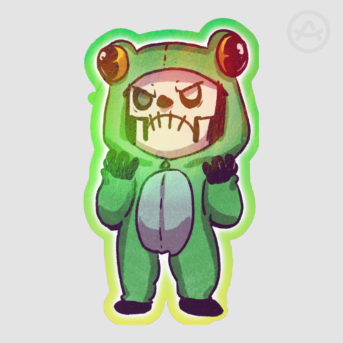 Grumpy Frog Papa Sticker