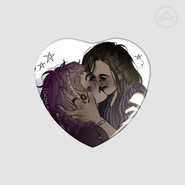 Cassidy & Lyla Heart Shape Holographic Badges
