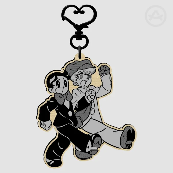 Rock Holmes+Kenichi Shikishima Osamu Tezuka Star System Keychain