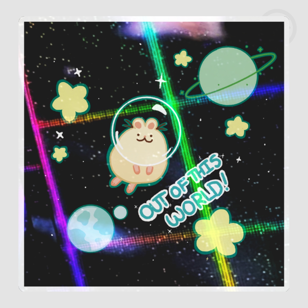 Out of This World! holographic sticker