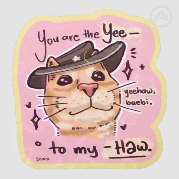 Yeehaw sticker - Holo Heart Finish