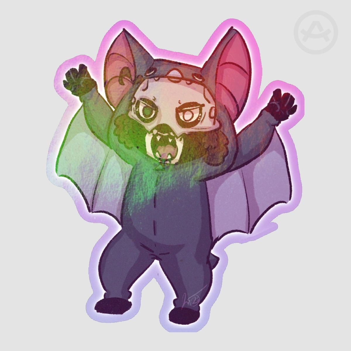 Gone Batty Papa Sticker