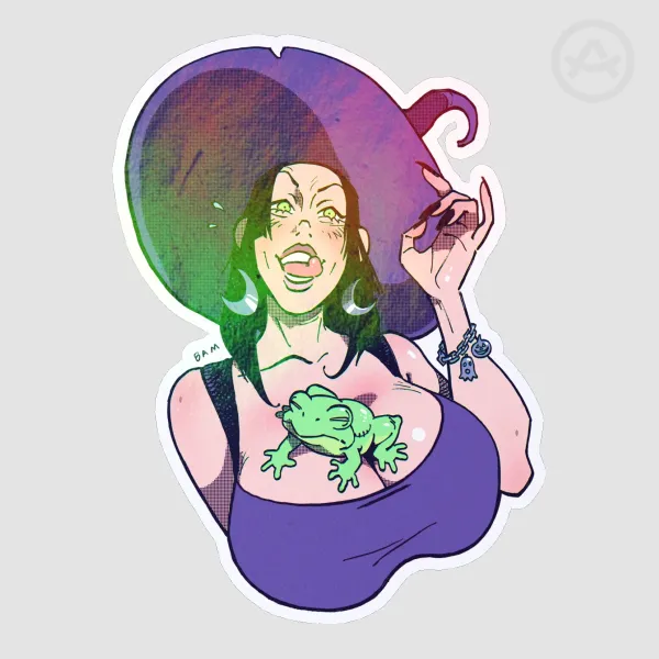 Amphibian Witch Sticker - Rainbow Hologram