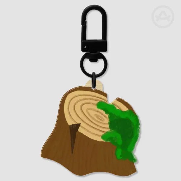 Tree Stump Full Bleed Wooden Keychain