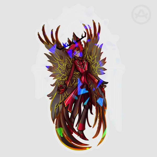 Alastor "Unclip My Wings" V.2 Vynil Rainbow Sticker