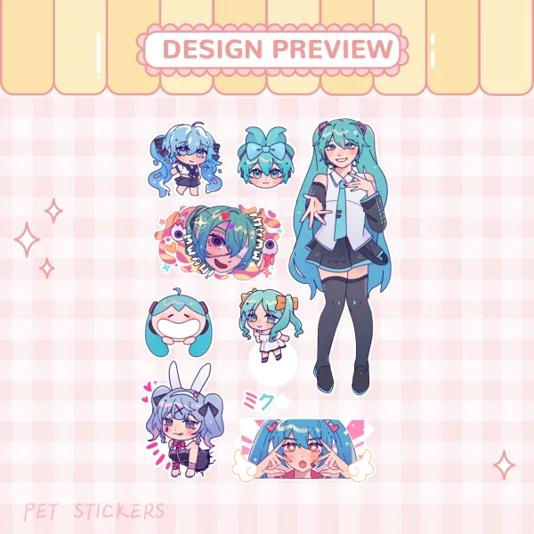 VOCALOID Miku Transparent Sticker