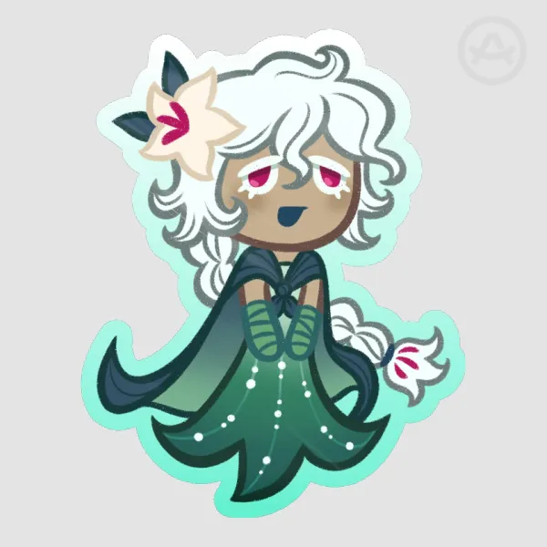 White Lily Cookie Sticker