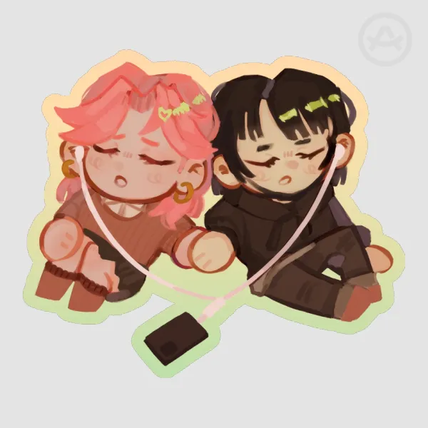 Yuri love - Colored Edge Die Cut Stickers