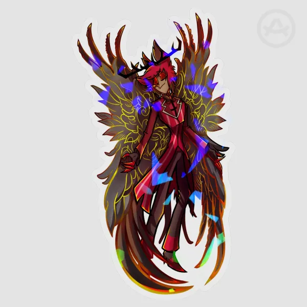 Alastor "Unclip My Wings" Vynil Rainbow Sticker