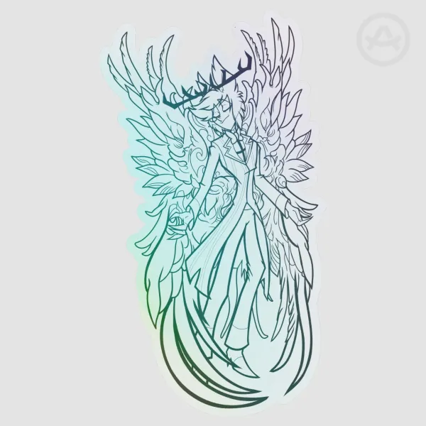 Alastor "Unclip My Wings" V.3 Vynil Rainbow Sticker