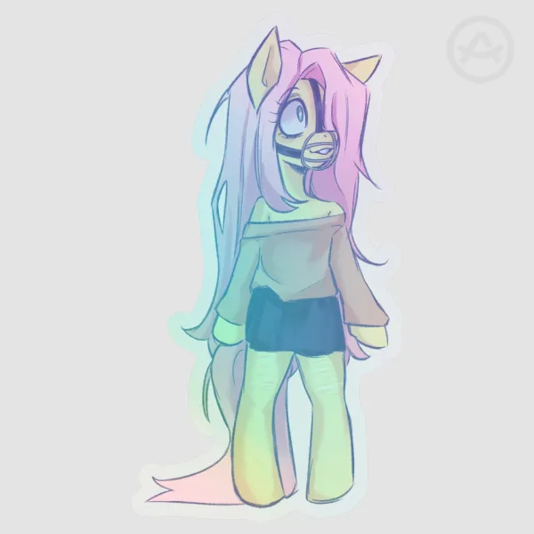 Fluttershy pony mov Clear Sticker
