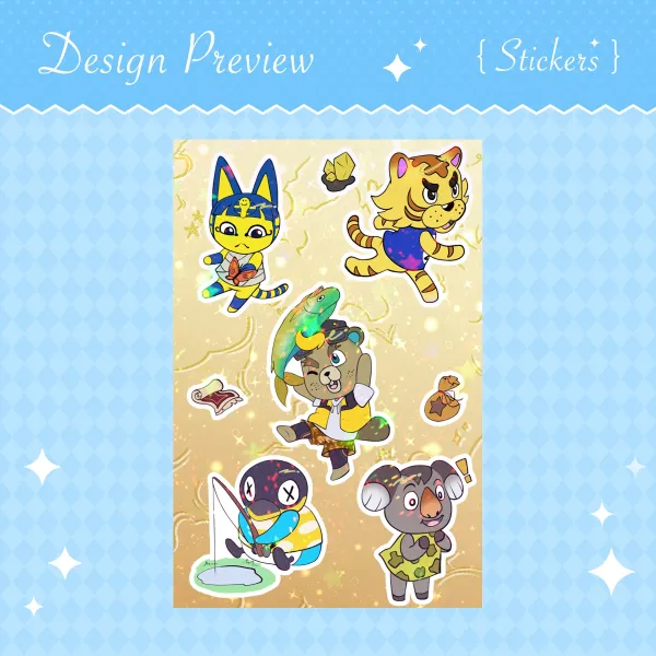 Animal Crossing Yellow coded sticker sheet