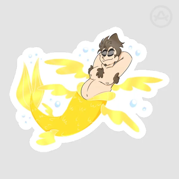 Merman Adam Sticker