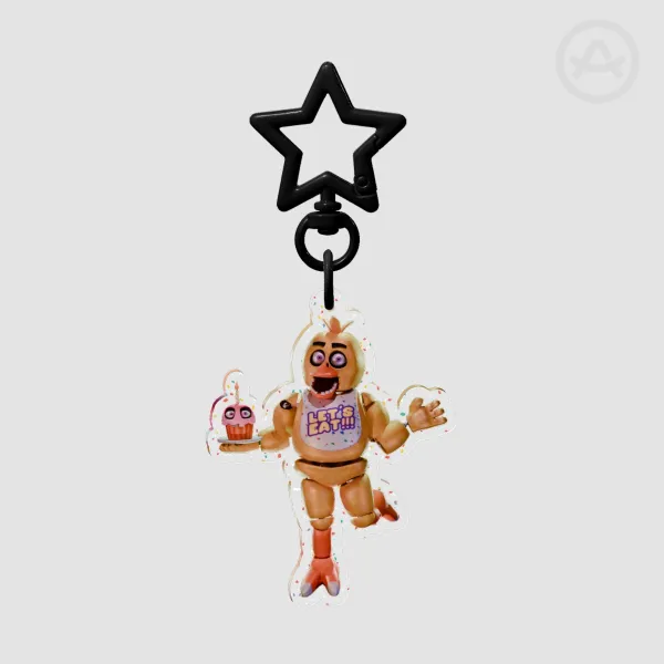 Chica Glitter Acrylic Keychain