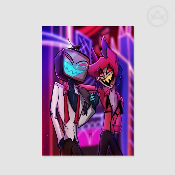 Alastor & Vox "Neon Lights" Print