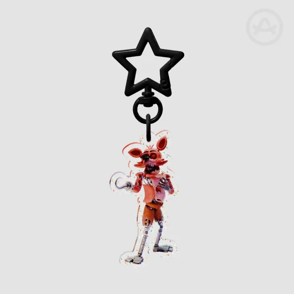 Foxy Glitter Acrylic Keychain