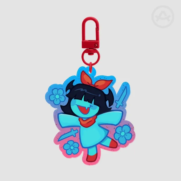 Aqua Flower Deltarune - Keychain