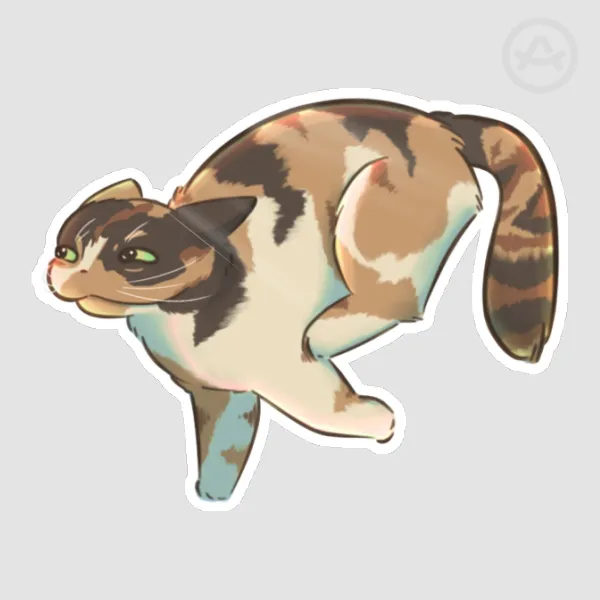 Zooming Sussy Cat Sticker