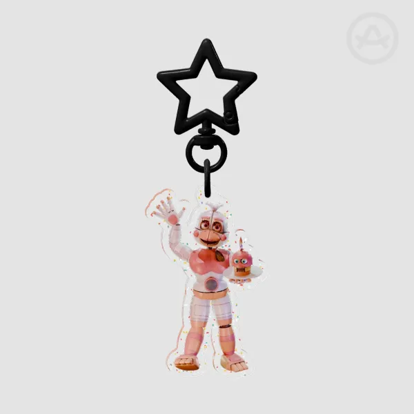 Funtime Chica Glitter Acrylic Keychain