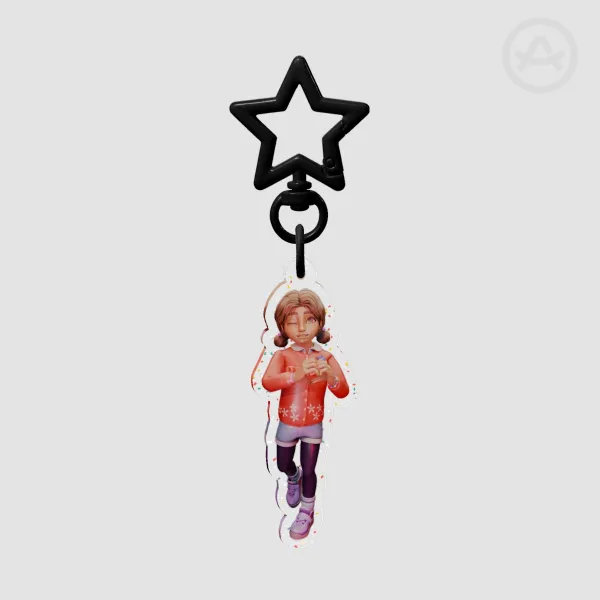 Cassie Glitter Acrylic Keychain