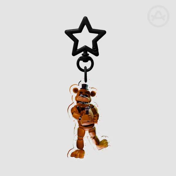 Freddy Fazbear Glitter Acrylic Keychain