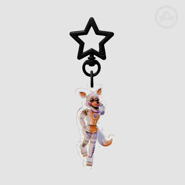 Lolbit Glitter Acrylic Keychain