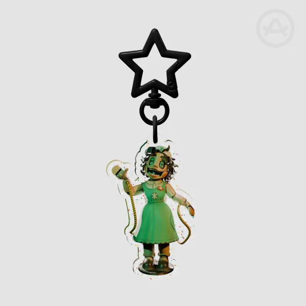 Nurse Dollie Glitter Acrylic Keychain