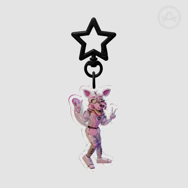 Funtime Foxy Glitter Acrylic Keychain