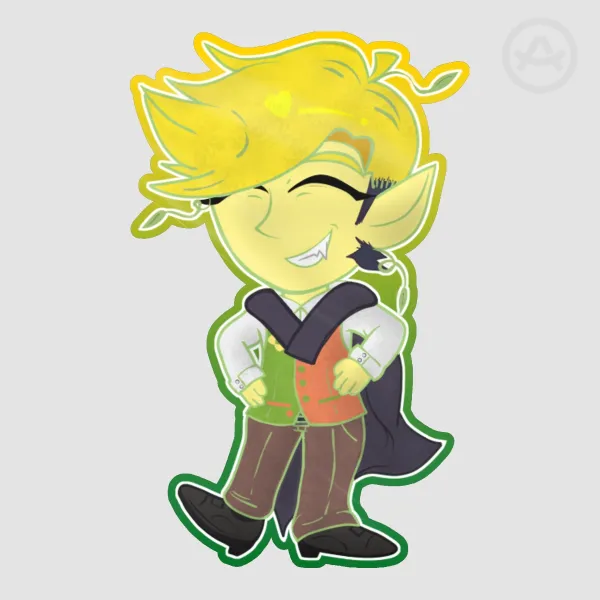 Flowery Edge Die Cut Sticker