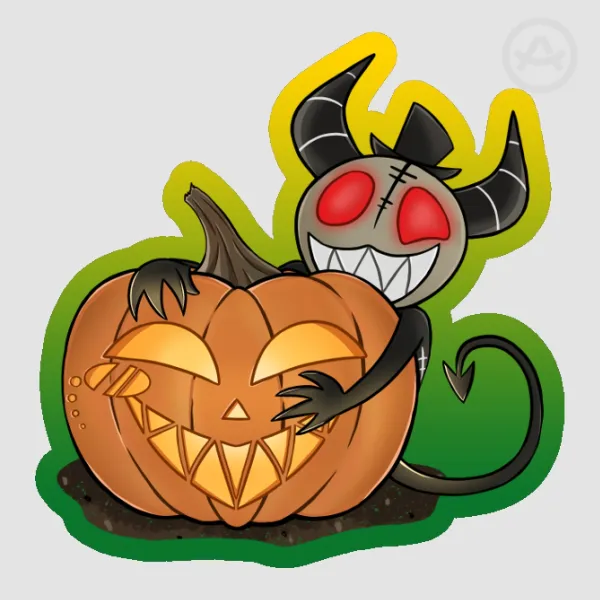 Pumpkin Imp Die Cut Sticker