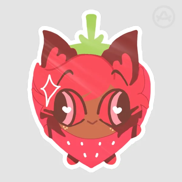 Alastor Strawberry Sticker | Hazbin Hotel