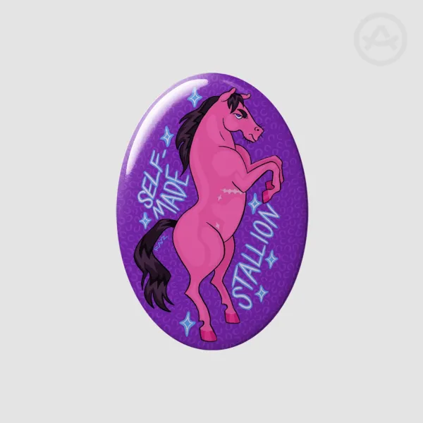 Self Made Stallion Oval Badge (pink)