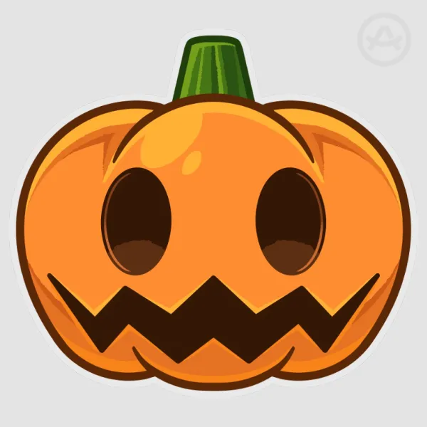 Pumpkin Chao Head Clear PET Vinyl Die Cut Stickers