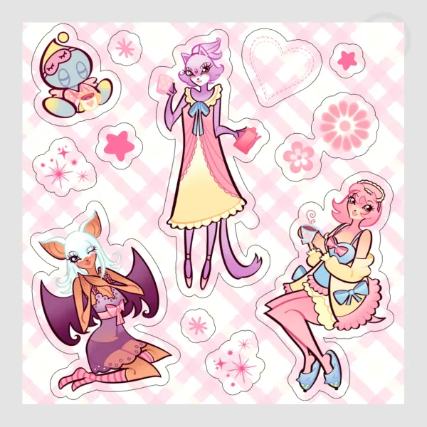 Sonic Slumber Party Transparent PET Vinyl Sticker Sheet