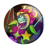 Athens Chomper Costume Holographic Pin Badge