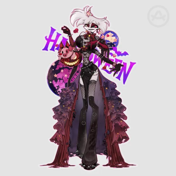 Halloween Angie Clear PET Vinyl Die Cut Stickers