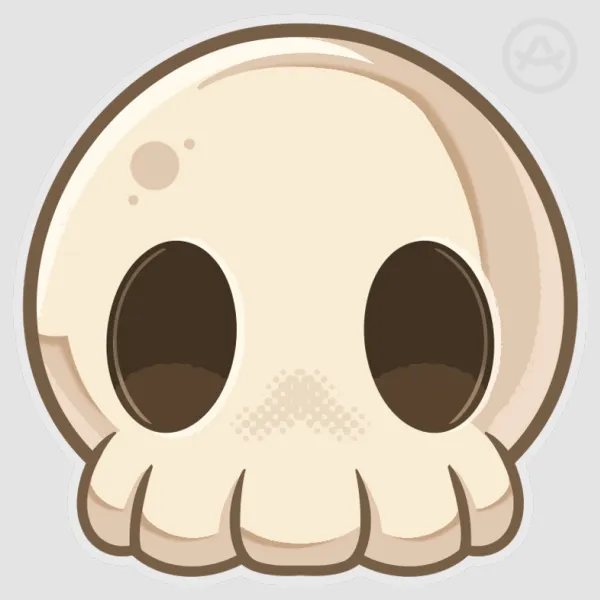 Skull Chao Head Clear PET Vinyl Die Cut Stickers